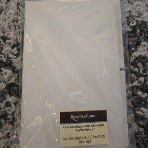 💌 NEW Recollections White Cards & Envelopes - 50 Sets